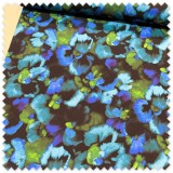 Tela de Viscosa Flores Azules y Verdes | Comprar viscosa estampada online