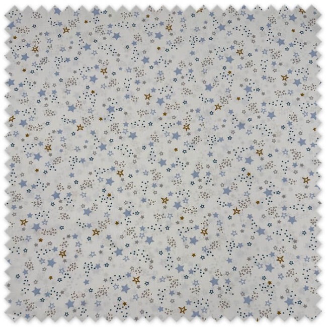 tela algodon 100% estampado estrellas azul y camel tela infantil para costura patchwork ropa bebe