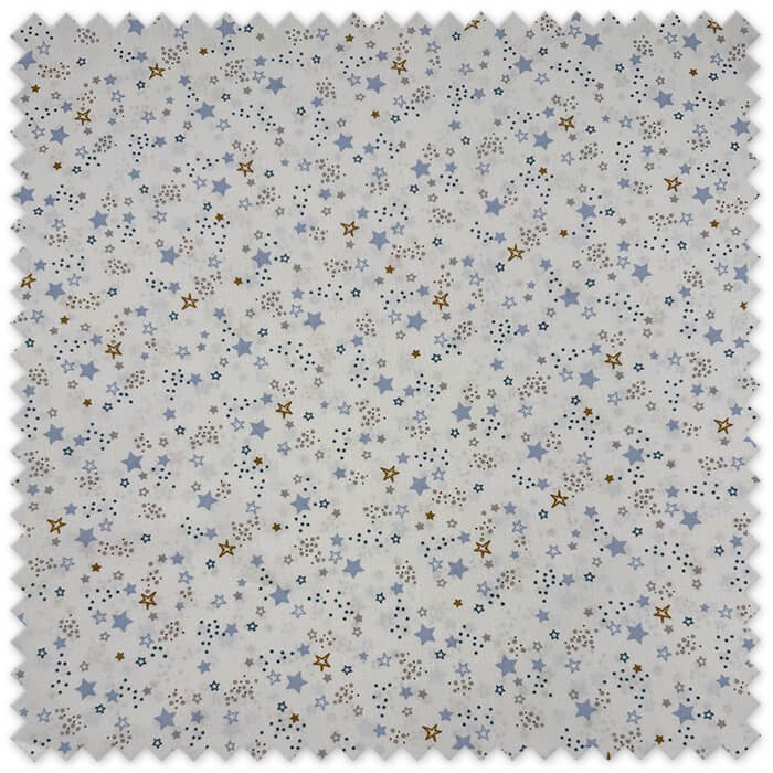 tela algodon 100% estampado estrellas azul y camel tela infantil para costura patchwork ropa bebe