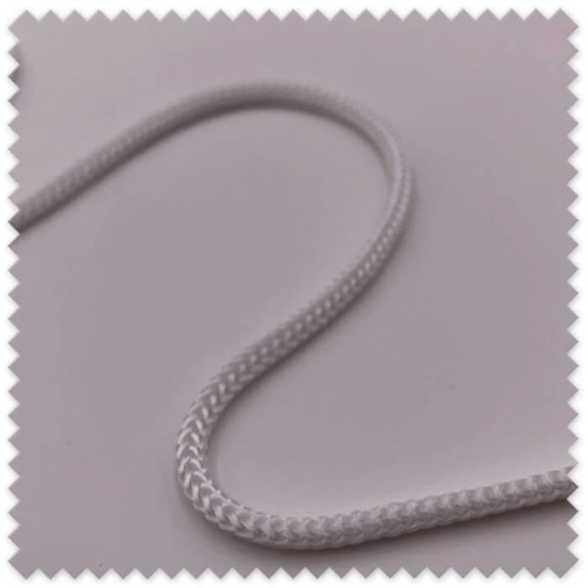 Cordón Trenzado 4 mm Blanco | Cordón de Algodón para Costura y Manualidades