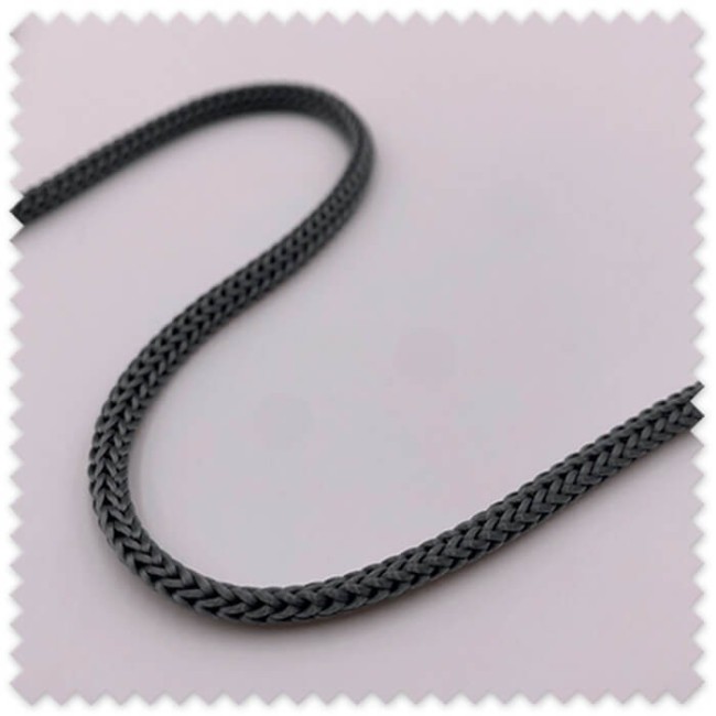 Cordón Trenzado 4 mm Gris | Cordón Decorativo de Mercería para Costura Creativa