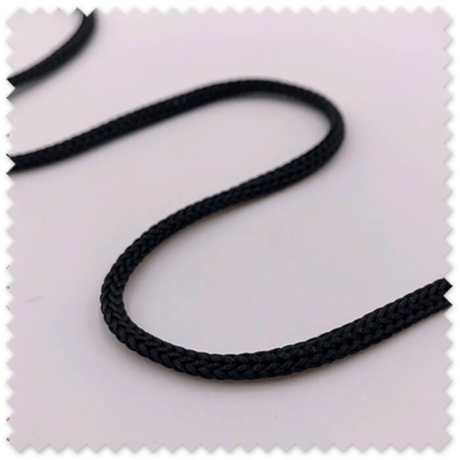 Cordón Trenzado 4 mm Negro | Cordón Decorativo para Costura Creativa y Proyectos DIY