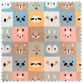 tela coralina animales cuadros tonos bebé precio baratos