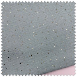 Tela bambula doble gasa lurex verde menta