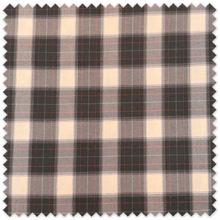 tela de cuadros escoceses verde botella con raya roja para faldas, chaquetas y decoración