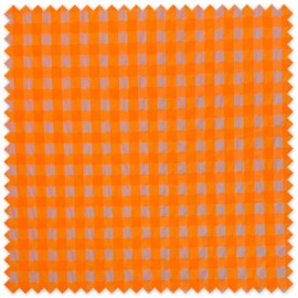 tela vichy naranja flúor ligera para ropa de verano