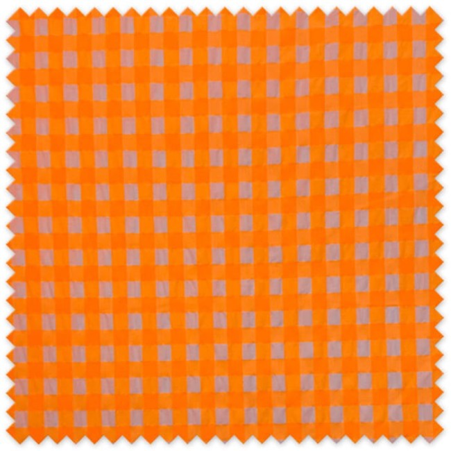 tela vichy naranja flúor ligera para ropa de verano