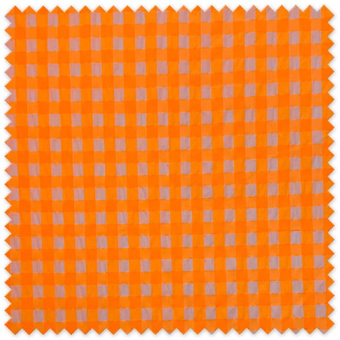 tela vichy naranja flúor ligera para ropa de verano