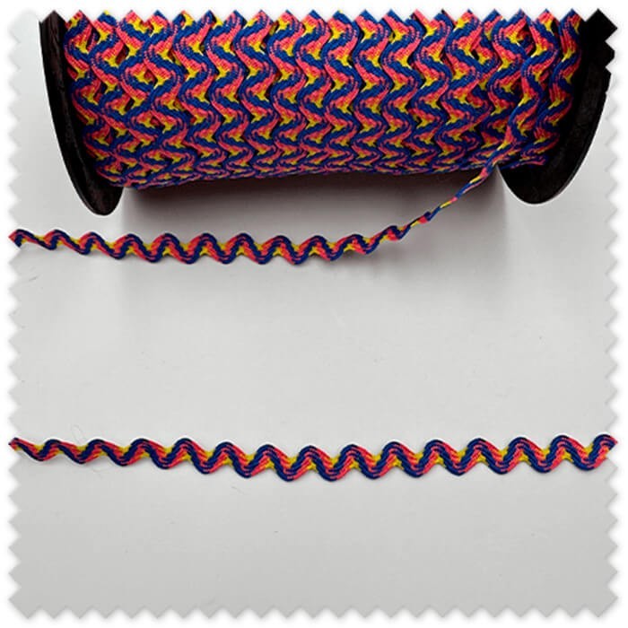 Pasamanería zig zag colores vivos para costura