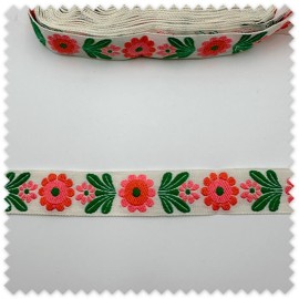 Cinta flor rosa pasamanería decorativa 10 metros