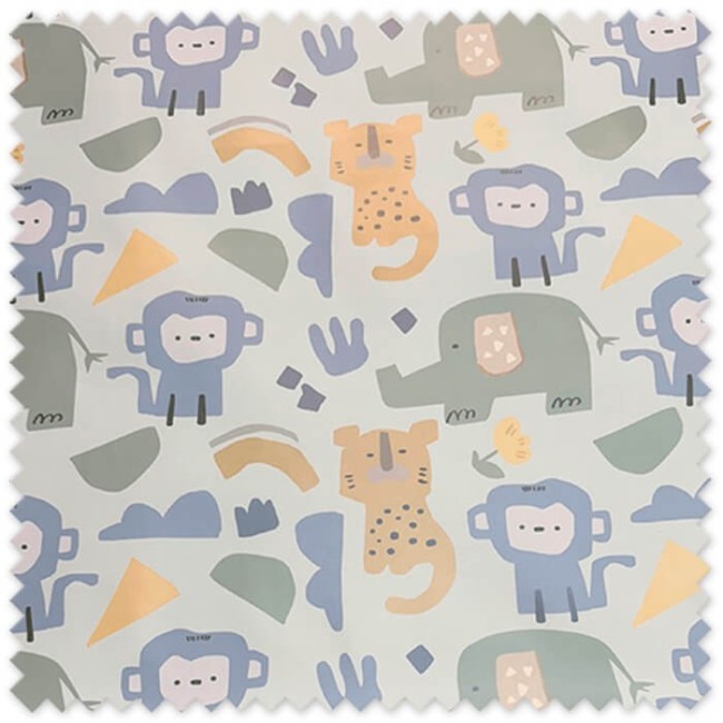 tela impermeable animales fondo verde menta mercería online