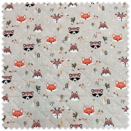 Tela Acolchada Doble Cara Animales | Tejido Reversible Infantil