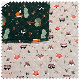 Tela Acolchada Doble Cara Animales | Tejido Reversible Infantil
