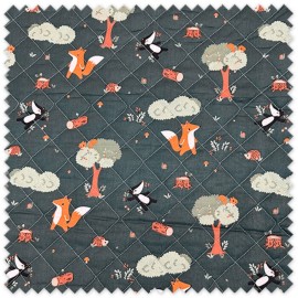 Tela Acolchada Doble Cara Animales | Tejido Reversible Infantil