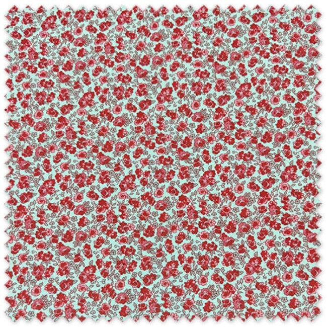 Tela Popelín Flores Liberty Rojo