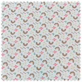 Comprar telas de Popelín Arcoíris y peces Rosa y Camel al mejor precio