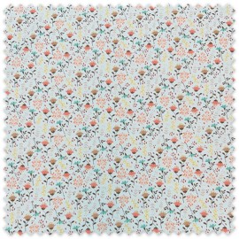 Comprar telas de Popelín Flores Turquesa, Amarillo, Camel y Coral al mejor precio