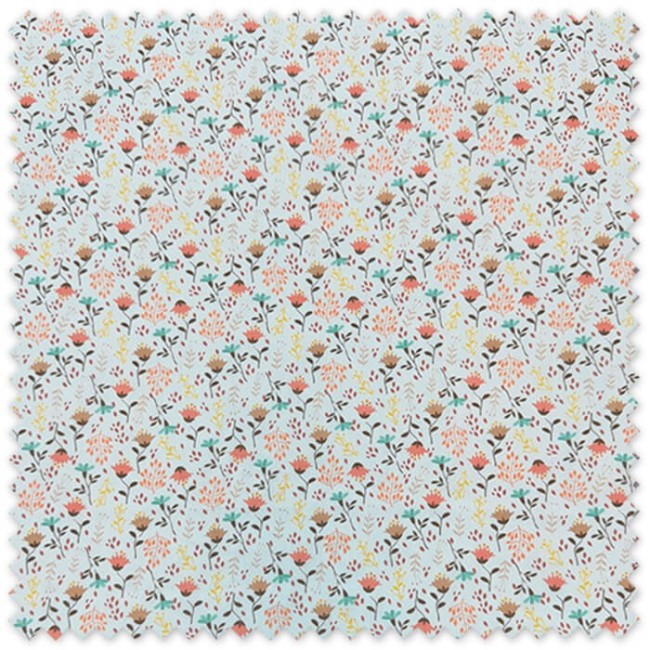 Comprar telas de Popelín Flores Turquesa, Amarillo, Camel y Coral al mejor precio