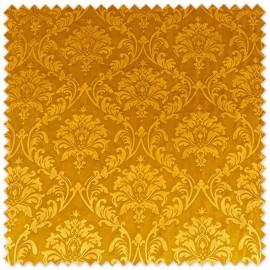 Tela de terciopelo gofrado mostaza con relieve decorativo al mejor precio