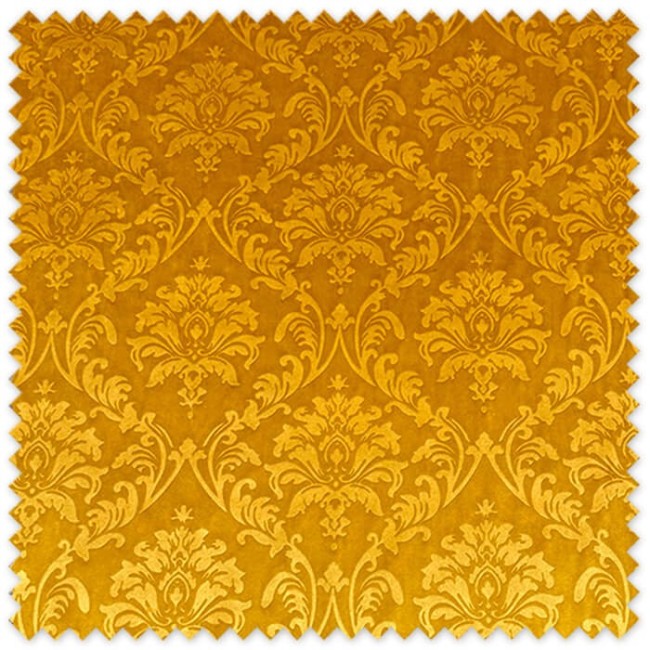 Tela de terciopelo gofrado mostaza con relieve decorativo al mejor precio