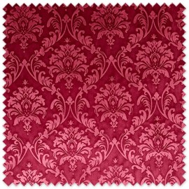 Tela de terciopelo gofrado rojo con relieve y brillo para disfraces y decoración