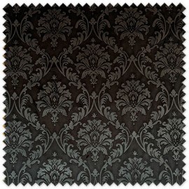 Tela de terciopelo gofrado negro con relieve y brillo para confección y decoración