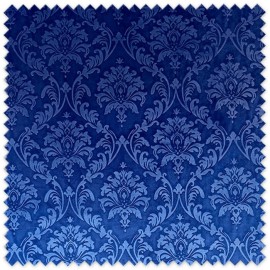 Tela de terciopelo gofrado azulón con relieve y brillo para confección y decoración