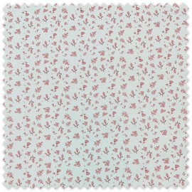 Popelín Algodón Flores y Corazones Rosa Empolvado al mejor precio de almacén