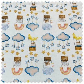 Popelín Globos, Nubes y Estrellas Grande al mejor precio