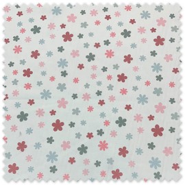 Comprar telas de Popelín Margaritas Rosa y Gris