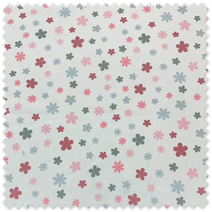 Comprar telas de Popelín Margaritas Rosa y Gris
