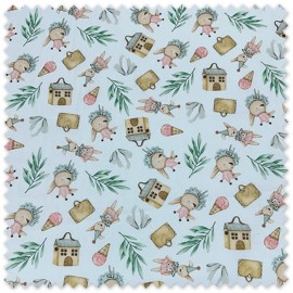 Comprar telas de Popelín Ositos y Casitas (Grande)