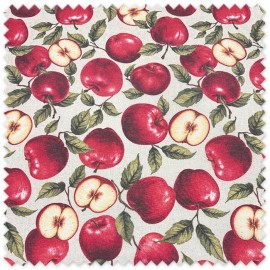 tela antimanchas cocina estampado manzanas