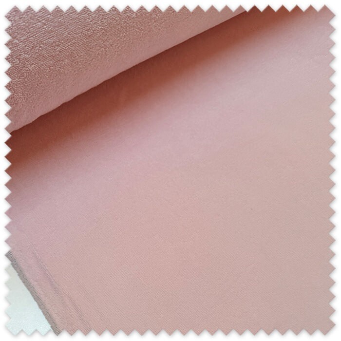 Tela rizo bambú rosa bebé suave y absorbente