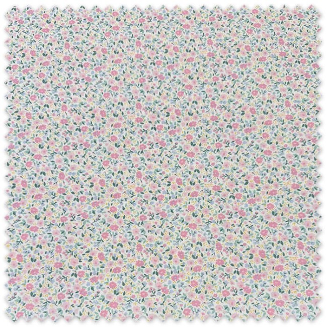 colección telas flores rosa y celeste algodón 100%