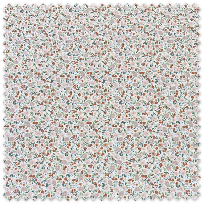 telas combinadas algodón floral tonos cálidos