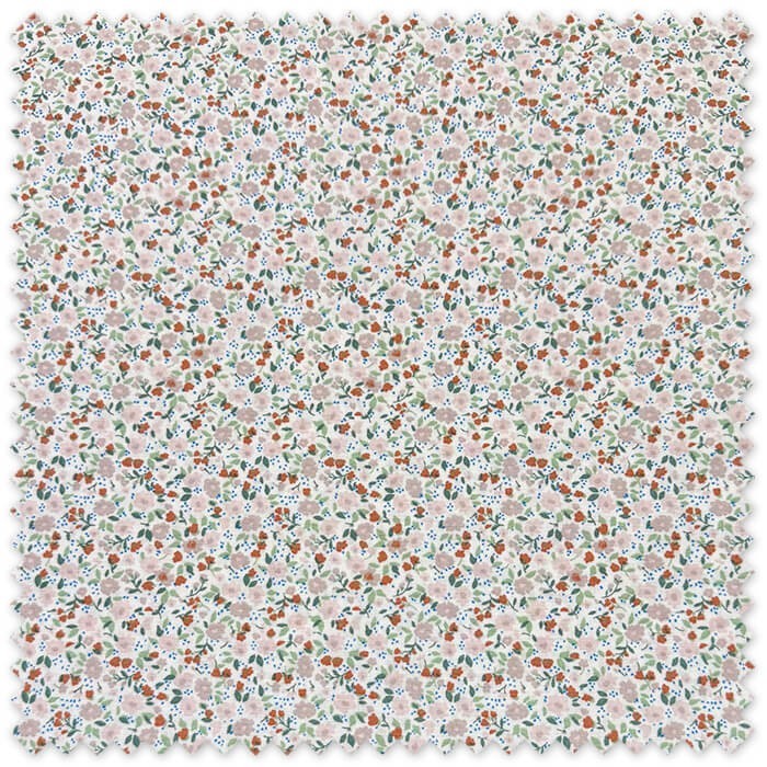 telas combinadas algodón floral tonos cálidos