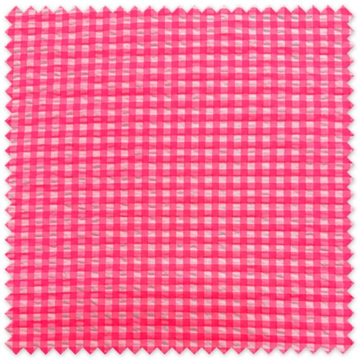 Cuadro vichy seersucker rosa flúor – Tela fresca y vibrante | Venta de telas Online