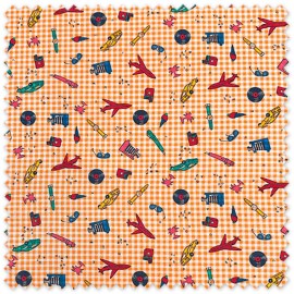 tela popelin vichy naranja fluor coches aviones
tela infantil coches aviones algodon oferta