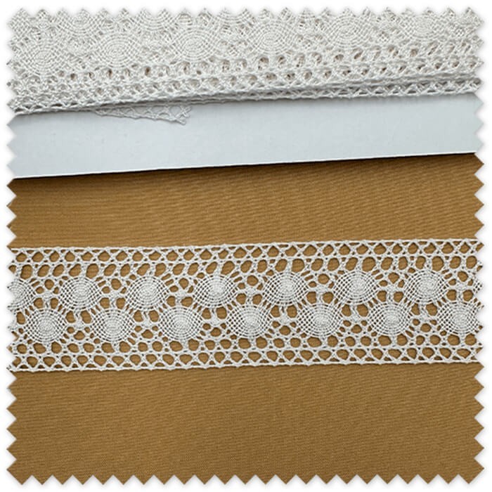 entredos blanco por metros
detalle encaje bolillo