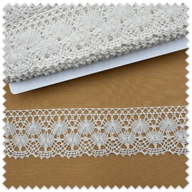 Puntilla Bolillo Ancha Algodón Blanco | Encaje Ancho por Metros