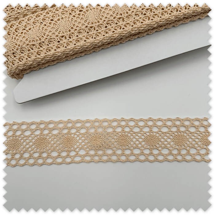 encaje tostado costura natural
puntilla algodon tono natural