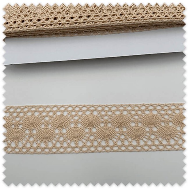 entredos bolillo ancho tostado algodon
encaje ancho tostado costura natural