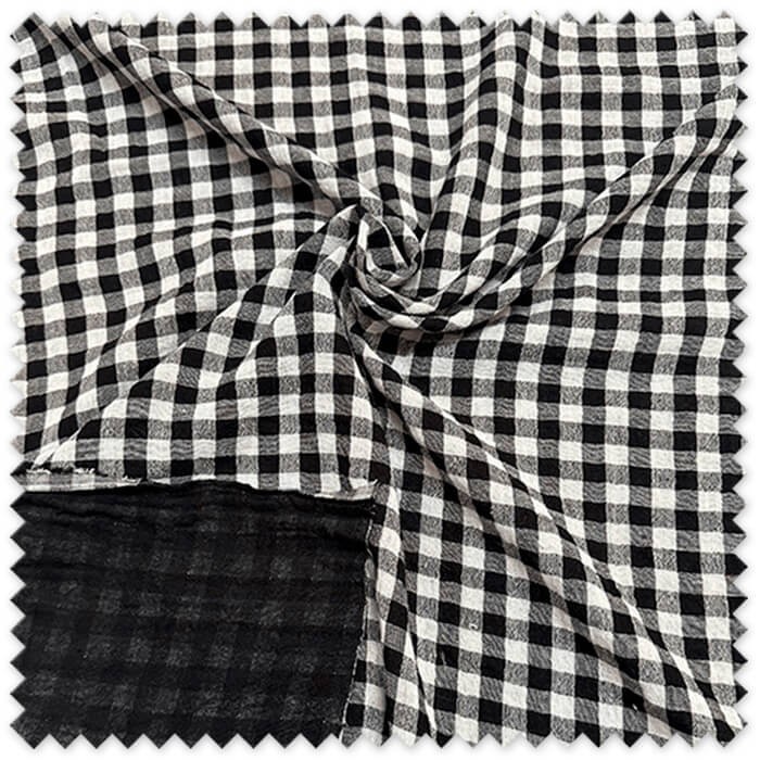 Tela de doble gasa vichy negro