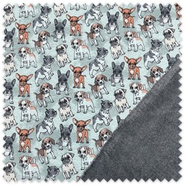 tela de sudaderas perritos adorables