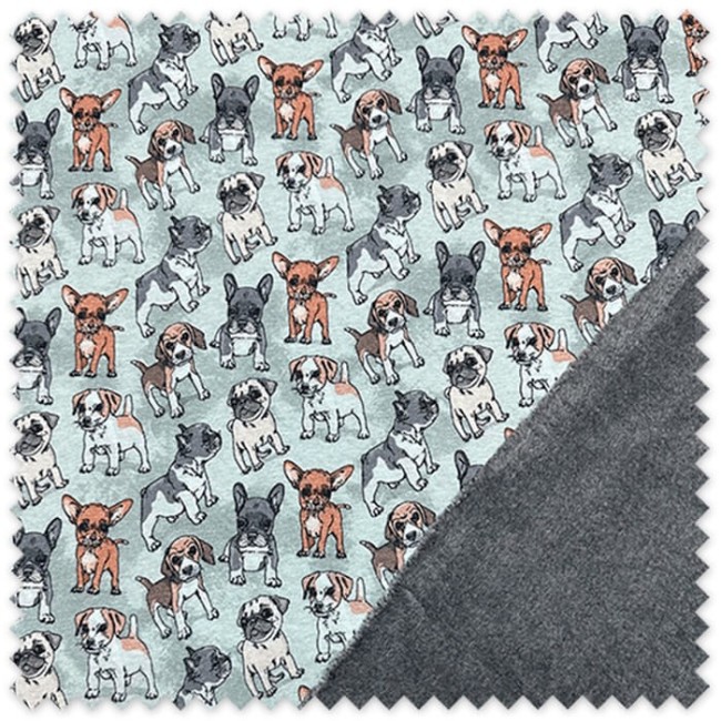 tela de sudaderas perritos adorables