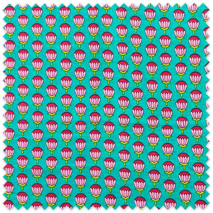 tejido algodón estampado colorido
tela algodón verano flores vibrantes