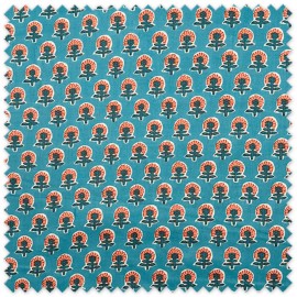 tela indiana algodón azul floral
tejido algodón estampado flores elegante