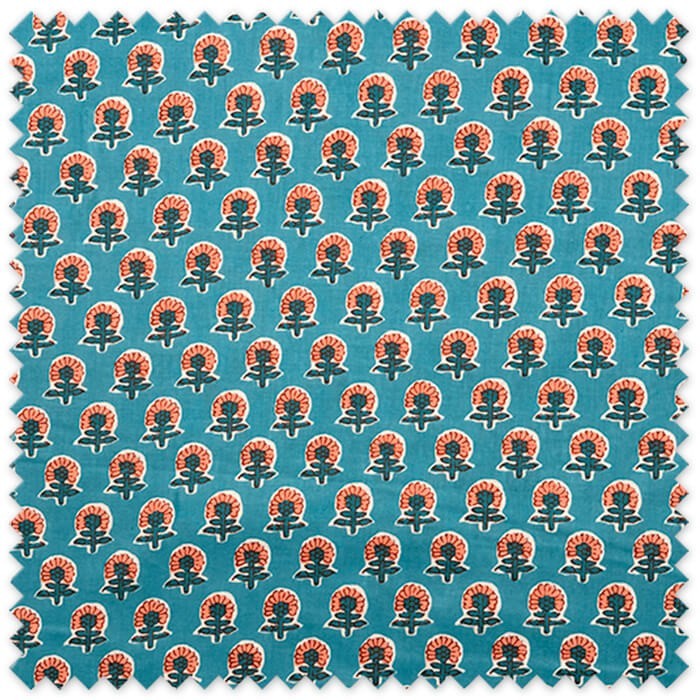 tela indiana algodón azul floral
tejido algodón estampado flores elegante