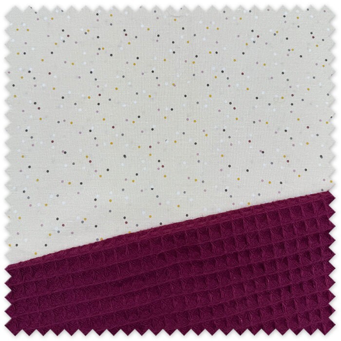 Idea Combinado Puntos y Waffle Buganvilla | Telas Algodón Bebé